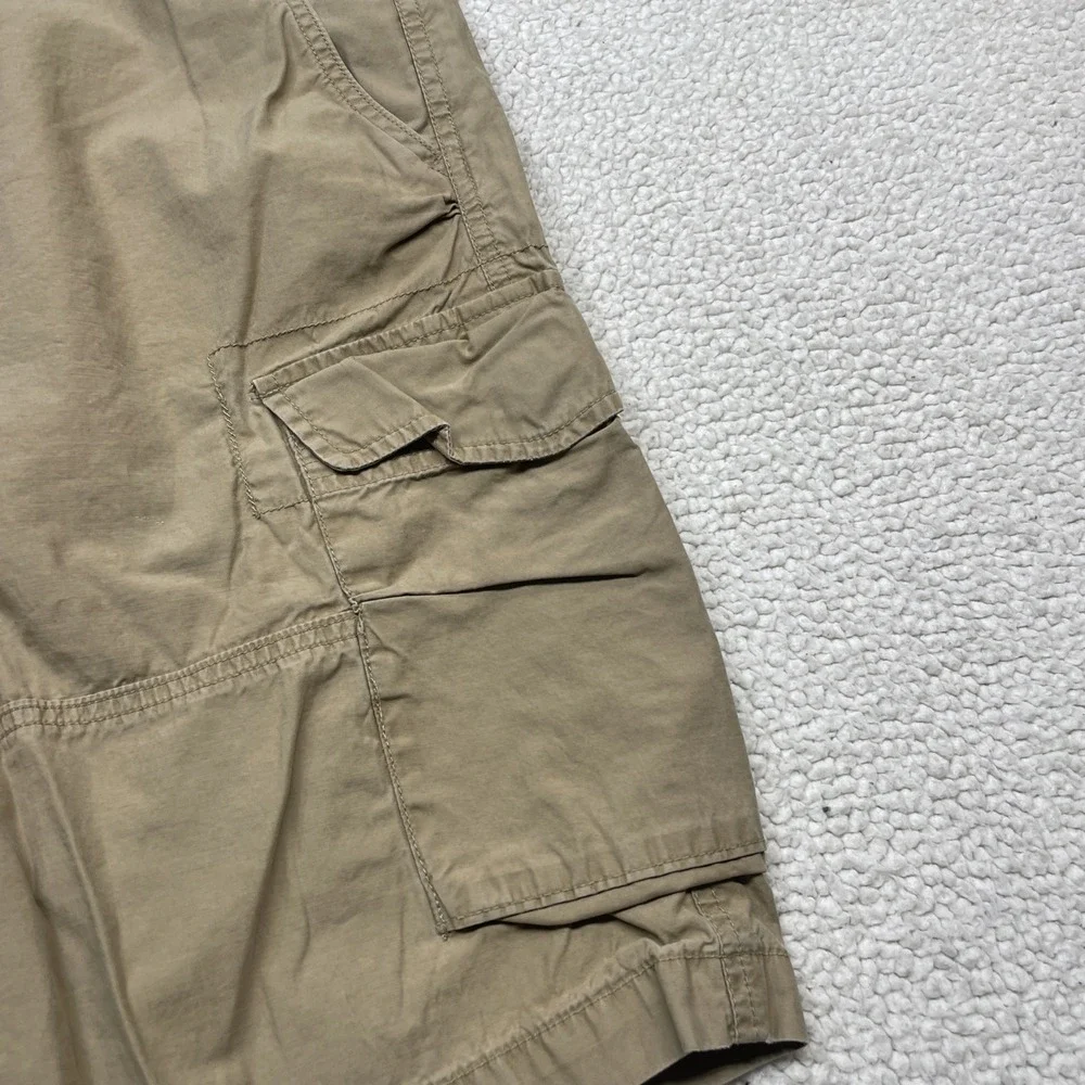 Unbranded Cargo Shorts Mens 36 Tan Khaki Cotton Multi Pocket Casual Outdoor